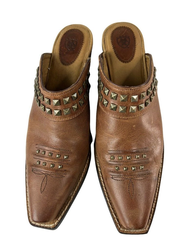 ARIAT booties boots size 8 brown slides mules
